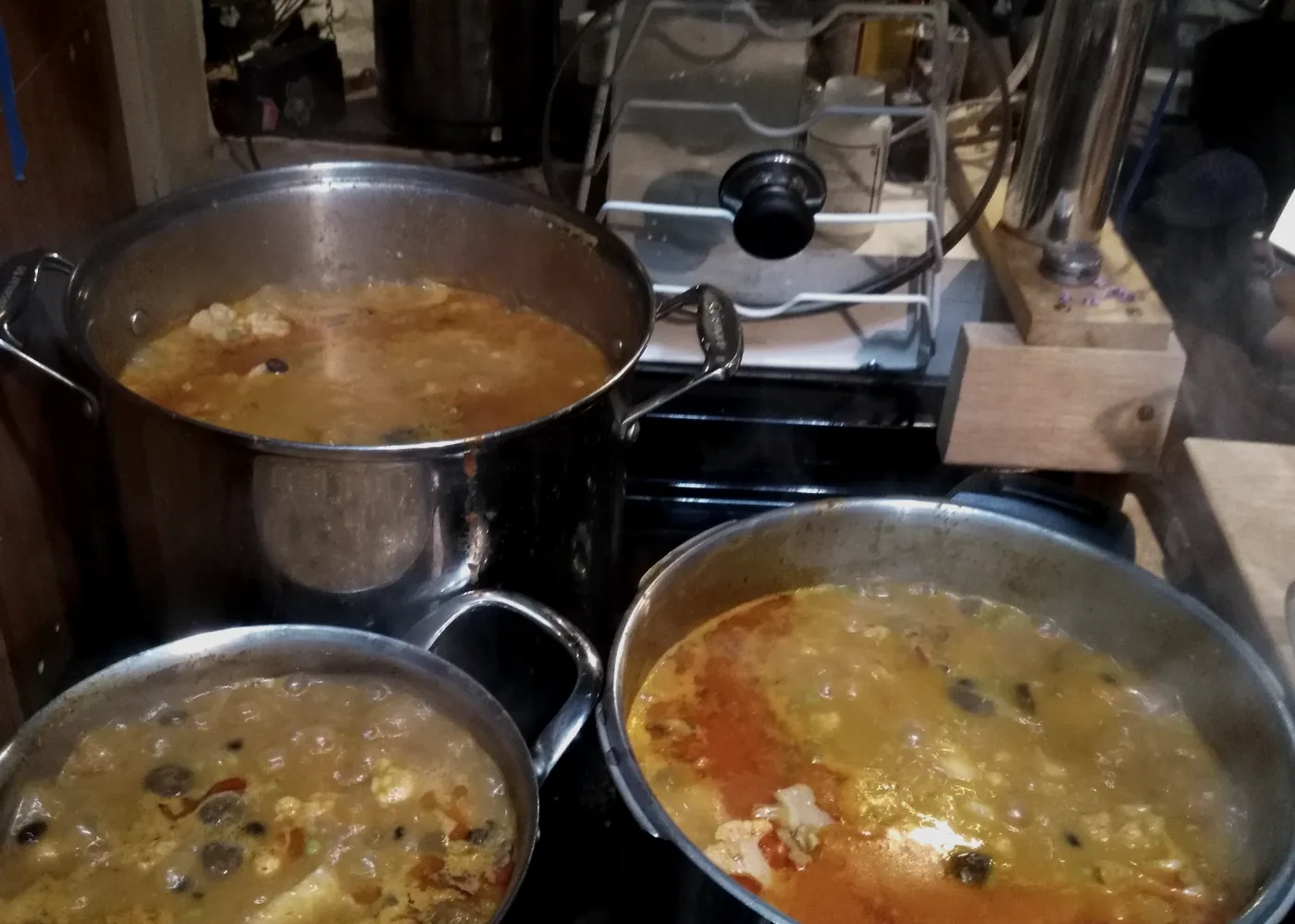 Shared food being prepared